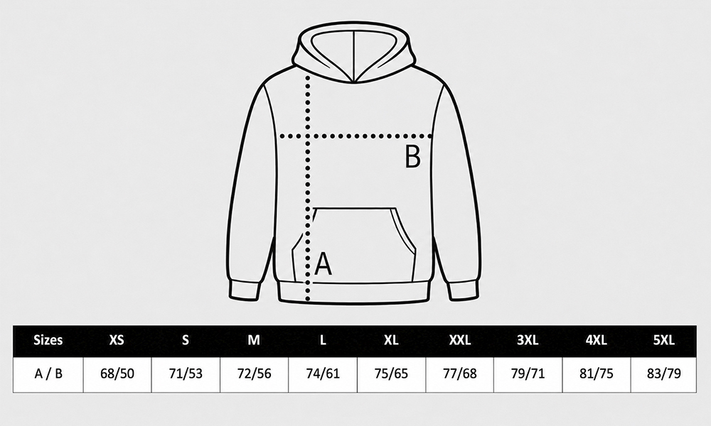 Moar Hoodie Size Guide
